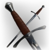 Bardzo dobry  Miecz jednoręczny XIV-XV wiek do walki kuty i hartowany