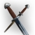 Miecz wikinski z okresu X XII wieku hartowany do walki